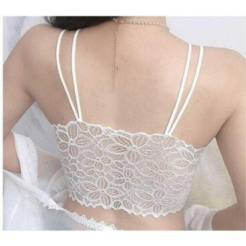Stylish And Comfortable Lace Net Women Bralette Lightly Padded Bra